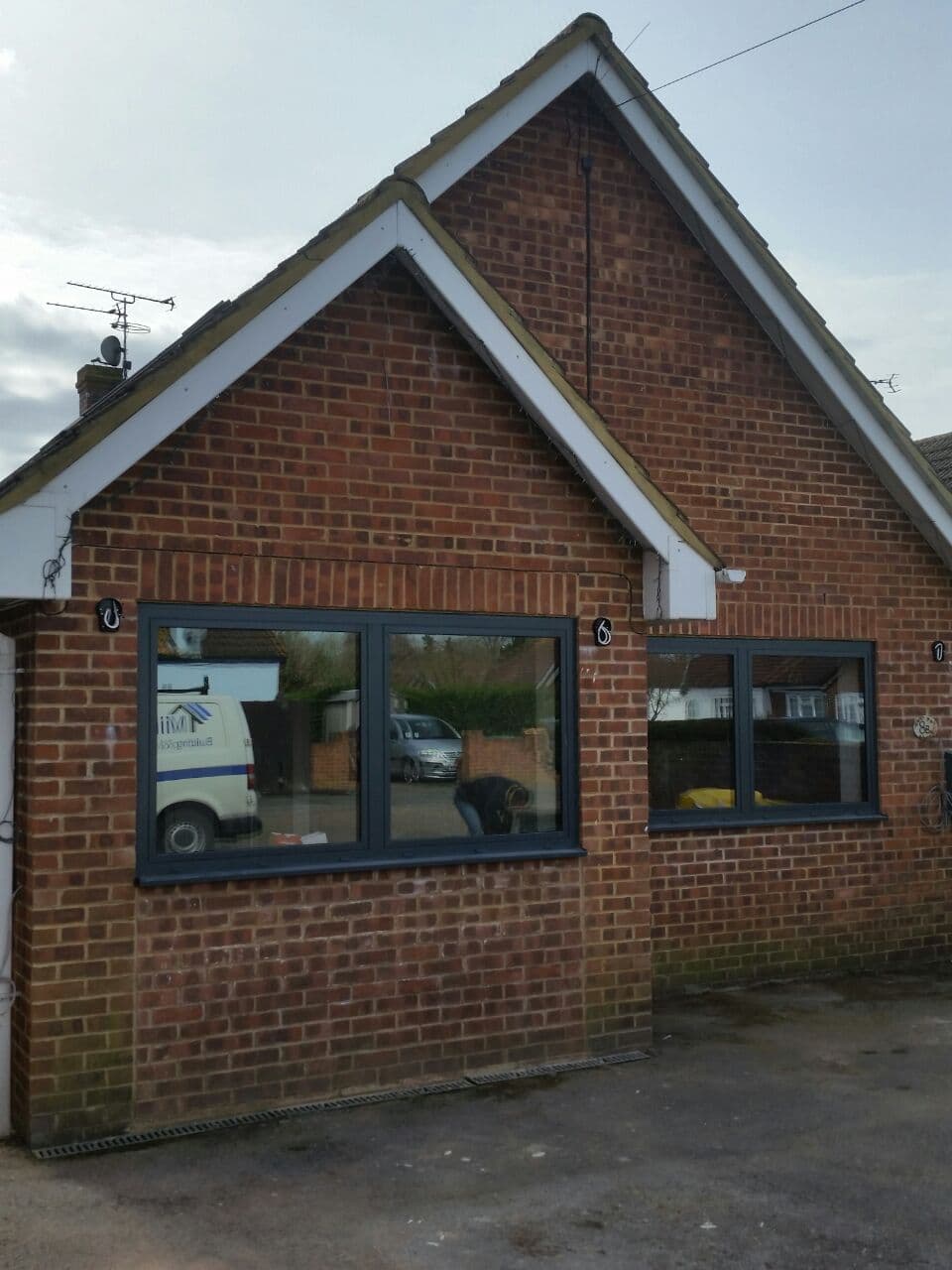 White flush casement windows installed