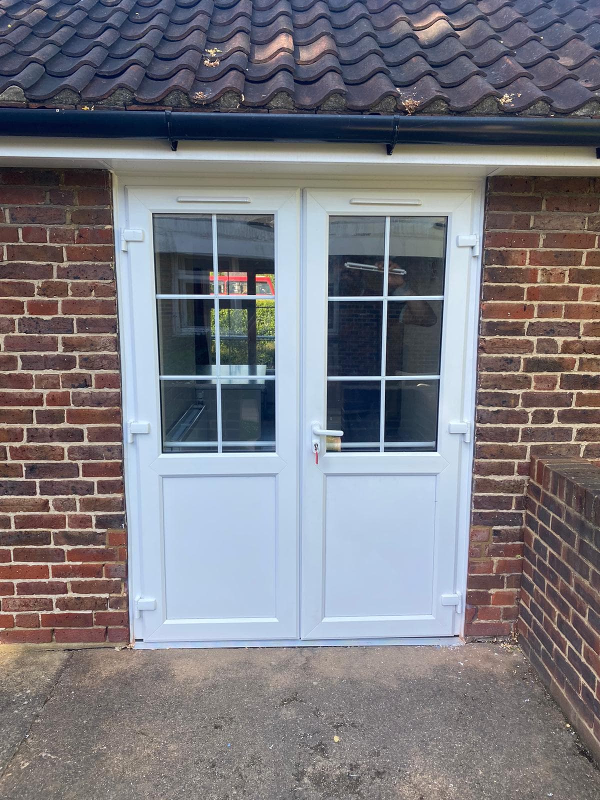 White French doors with Georgian bars