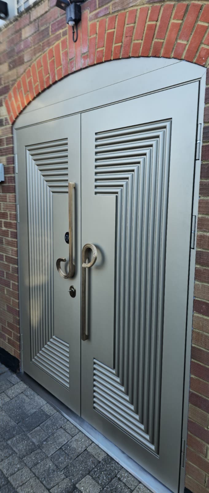 Silver art deco steel doors