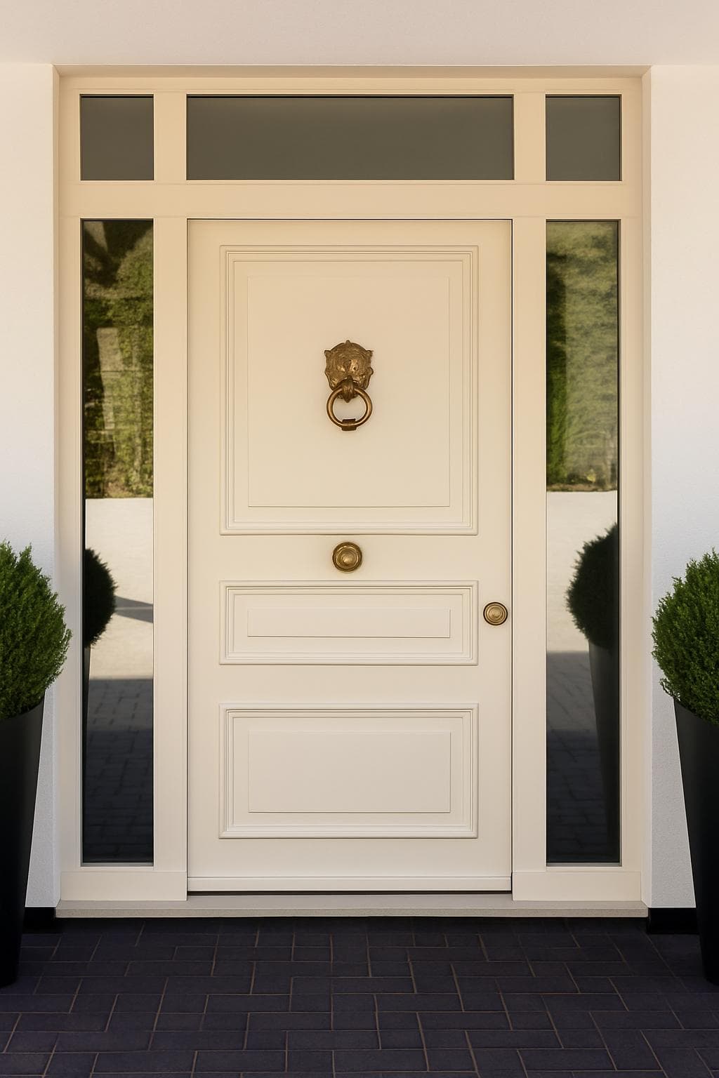 SteelR cream door topiary