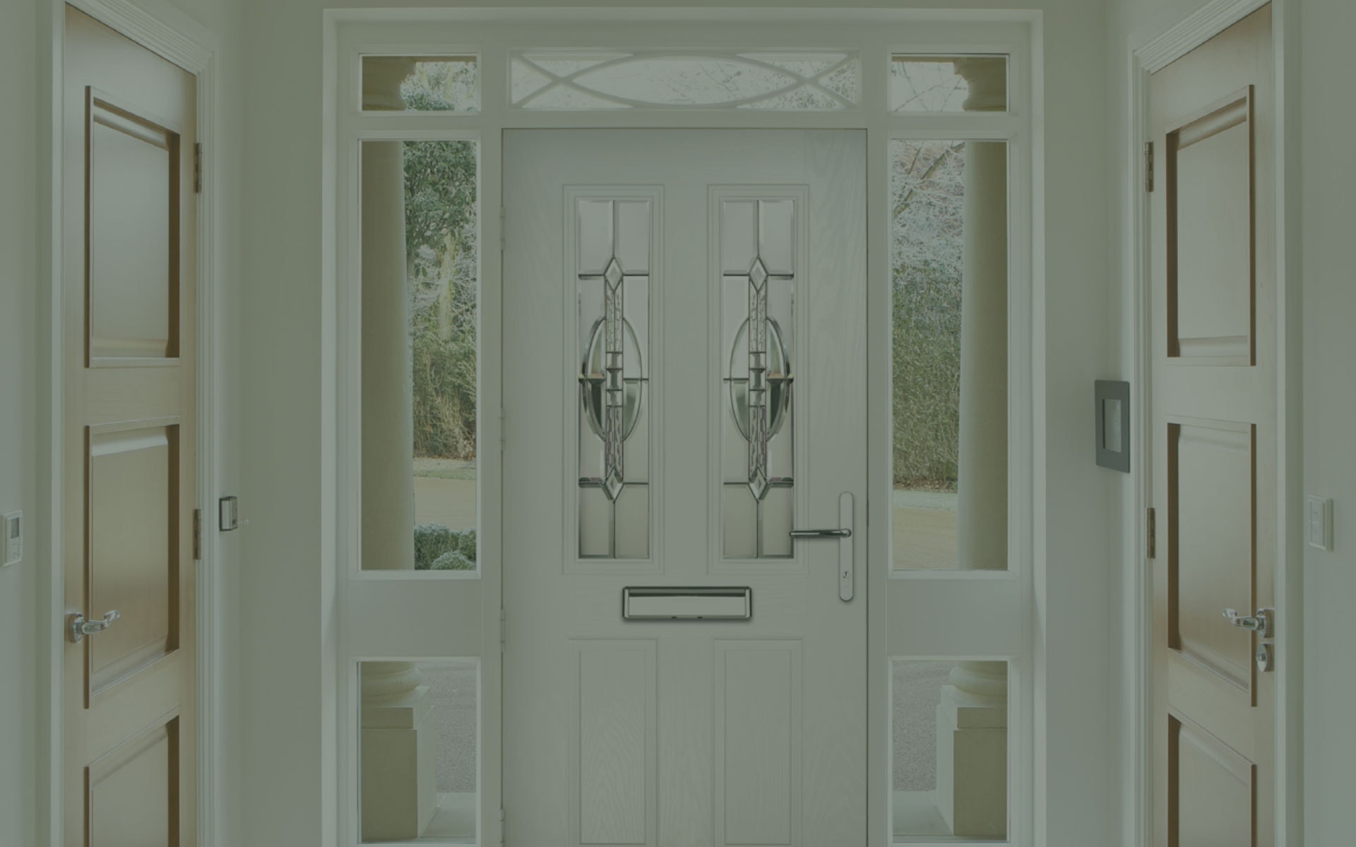 Composite entrance door with contemporary design