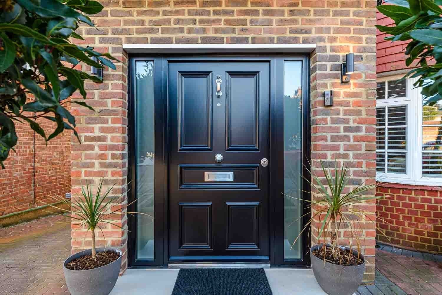 SteelR black steel door sidelights