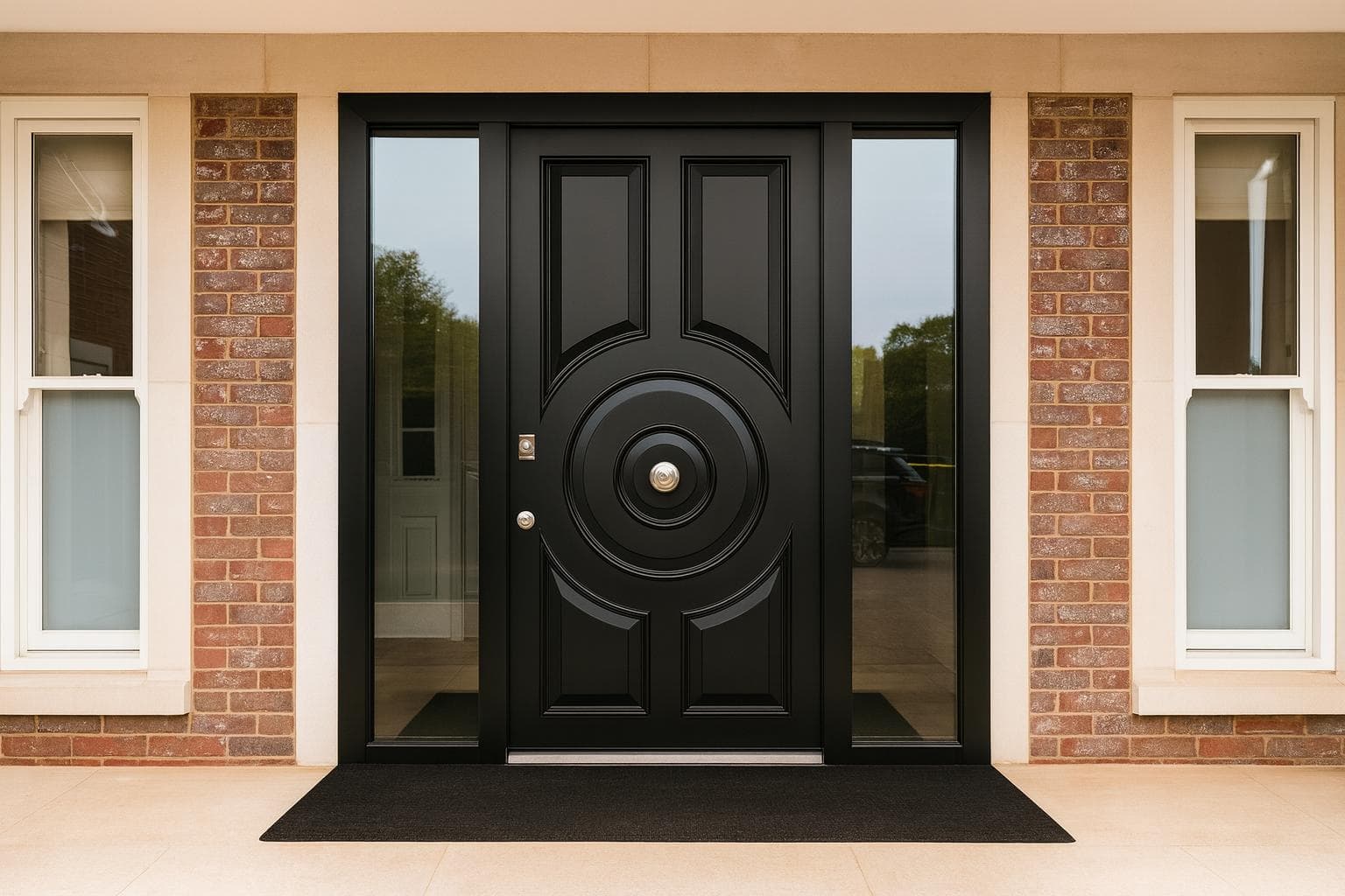 Bespoke SteelR steel entrance door with sidelights