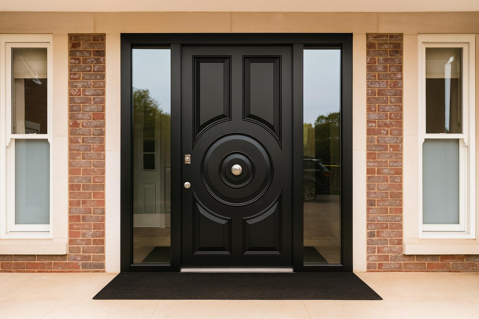 Bespoke SteelR steel entrance door with sidelights